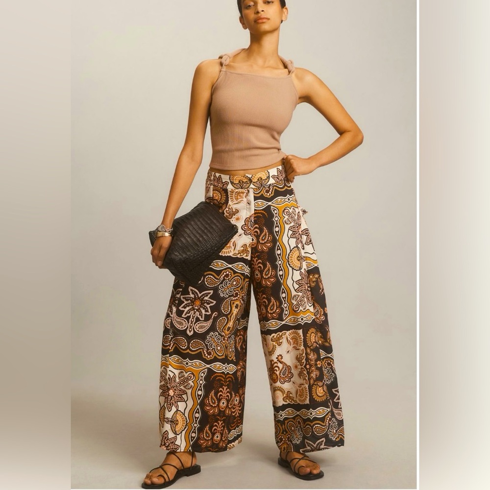 FARM RIO Anthropologie Printed Wide Leg Pants